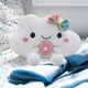 image 8 of Cloud Soft Toy Holding Donut Plush Cuddly Soft Fluffy Furry Cute 32cm White