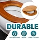 image 3 of Marco Paul Oak Wooden Toilet Seat 18" Brown