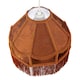 image 3 of Brown Faux Silk Victorian Lampshade with Floral Decor and Long Tassels