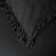 image 4 of OHS Ruffled Frill Edge Duvet Cover and Pillowcase Bedding Set, King - Black