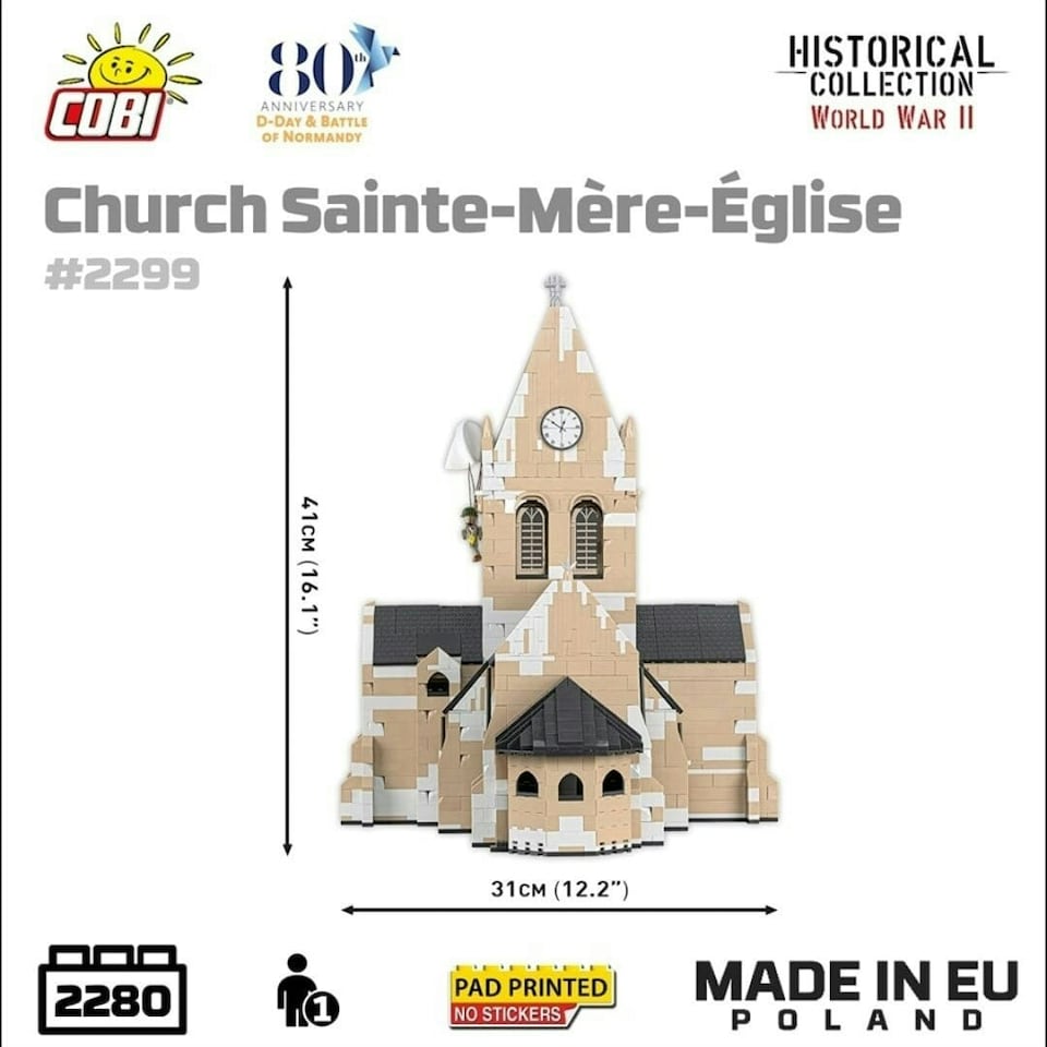 image 1 of Church Sainte-Mere-Eglise brick model - COBI 2299 - 2280 bricks