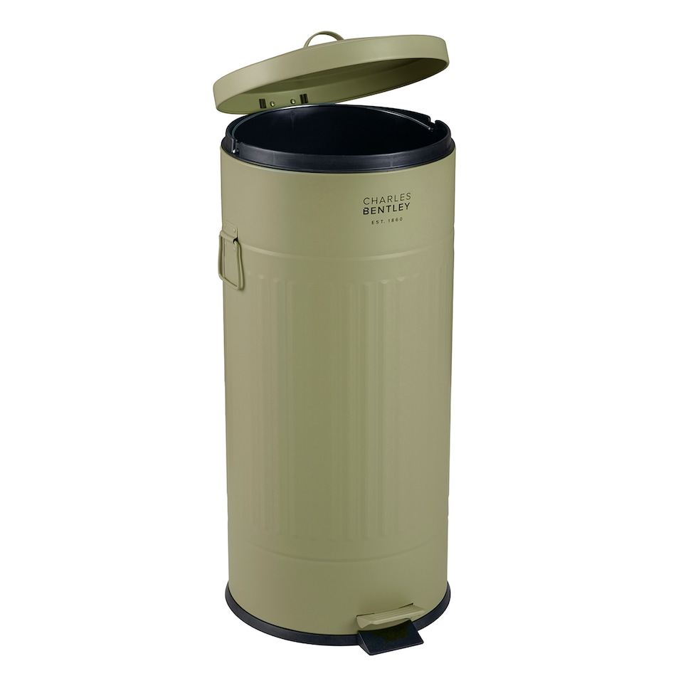 image 1 of Charles Bentley 30L Retro Kitchen Pedal Bin Sage Green