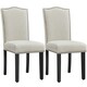 image 1 of Yaheetech Set of 2 Modern Fabric Upholstered Dining Chairs Cream
