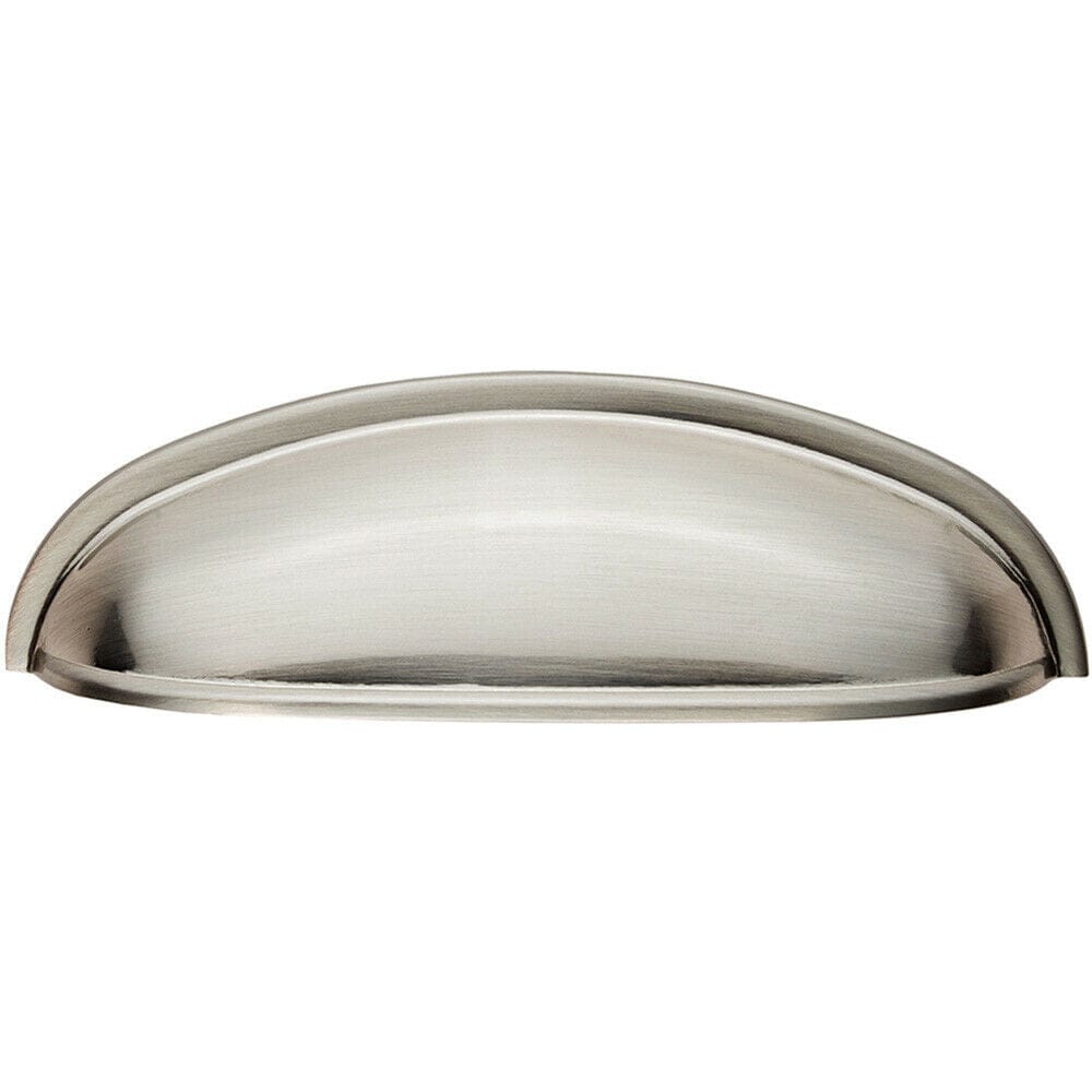 Loops Shaker Cup Pull Handle 124 x 35mm 96mm Fixing Centres Satin Nickel in Metallics