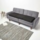 image 5 of Homescapes Black Suede Orthopaedic Foam 3 Seater Booster Cushion | Black | Black | 150 x 50 x 10 cm