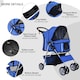 image 5 of PawHut Pet Stroller Carrier Foldable Deluxe Jogger Walk Travel Dog Cat Blue