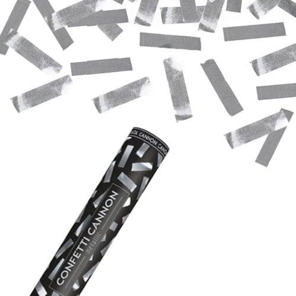 image 1 of Silver Metallic Extra Large Confetti Cannon 80cm