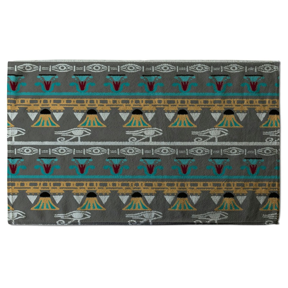 image 1 of Tribal art, Egyptian vintage ethnic silhouettes (Kitchen Towel)