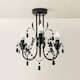 image 4 of ValueLights Odelia 3 Way Black Ceiling Light Chandelier and Bulbs