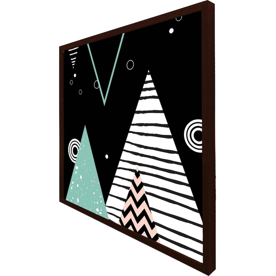 image 1 of Triangles, circles & zig zag patterns (Picutre Frame) Grey | M