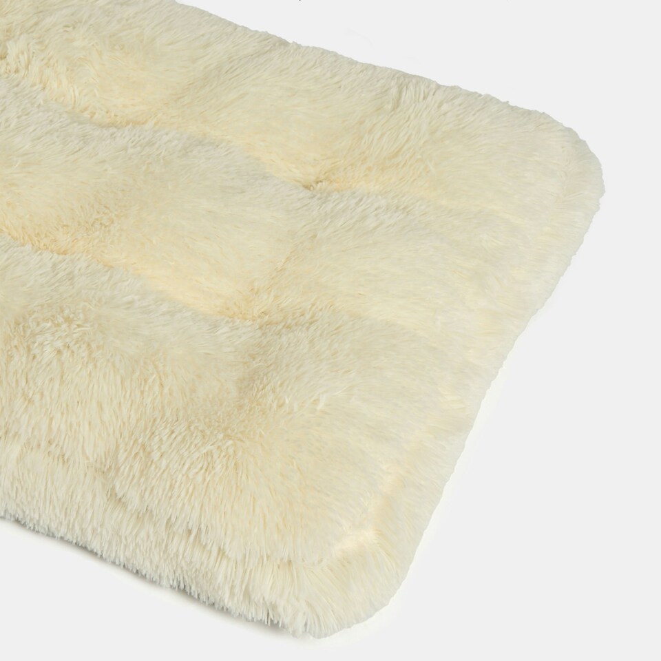 image 1 of OHS Soft Cosy Warm Fluffy Pet Dog Cat Large Cushioned Plump Plush Mat, 80x60cm Cream | L