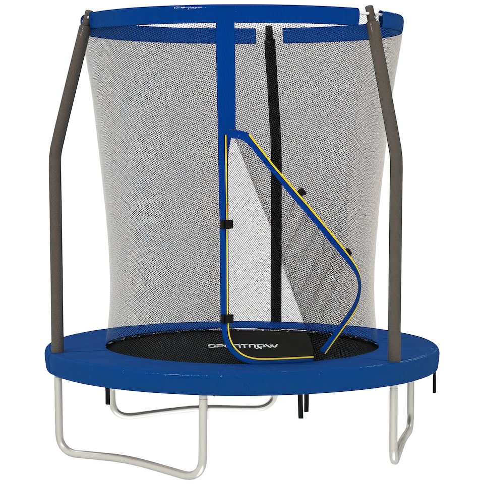 image 1 of SPORTNOW 6ft Outdoor Trampoline with Safety Enclosure Net, Blue
