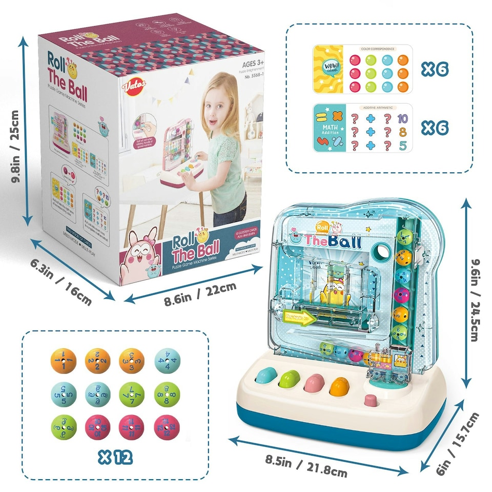 image 1 of Interactive Ball Roll Toy with Music Lights and Sound blue