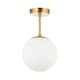 image 2 of Traditional Glass Globe IP44 Bathroom Ceiling Light Fixture in Brushed Gold | Gold | Gold | 1