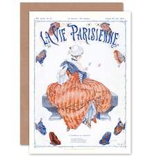La Vie Parisienne Butterfly Woman Magazine France Paris Card
