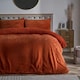 image 6 of OHS Luxury Waffle Textured Fleece Duvet Cover and Pillowcase Bedding Set Cream | Double