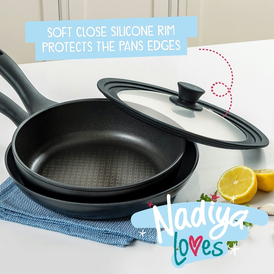 image 1 of Prestige Nesting Cookware Frying Pan with Multi Size Lid - 24 & 26cm - Pack of 2