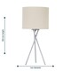 image 8 of Set of 2 Tripod - Polished Chrome Lamps with Natural Linen Shade Chrome | Brown