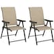 image 9 of Outsunny Folding Garden Dining Chairs Set of 2 with Mesh Seat, Brown Grey | 4PCS