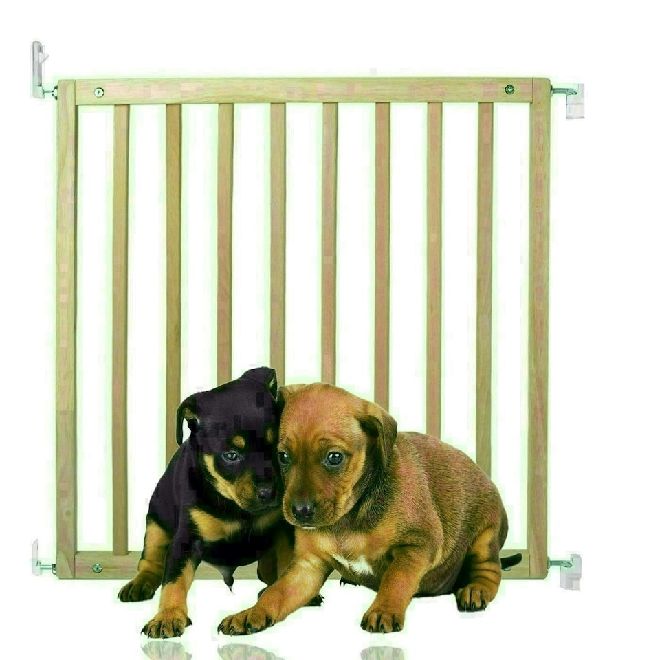 image 1 of Bettacare Simply Secure Wooden Screw Fit Gate, 72cm - 79cm, Natural, Wooden Dog Gate Gate, Screw Fit Pet Stair Gate, Puppy Gate