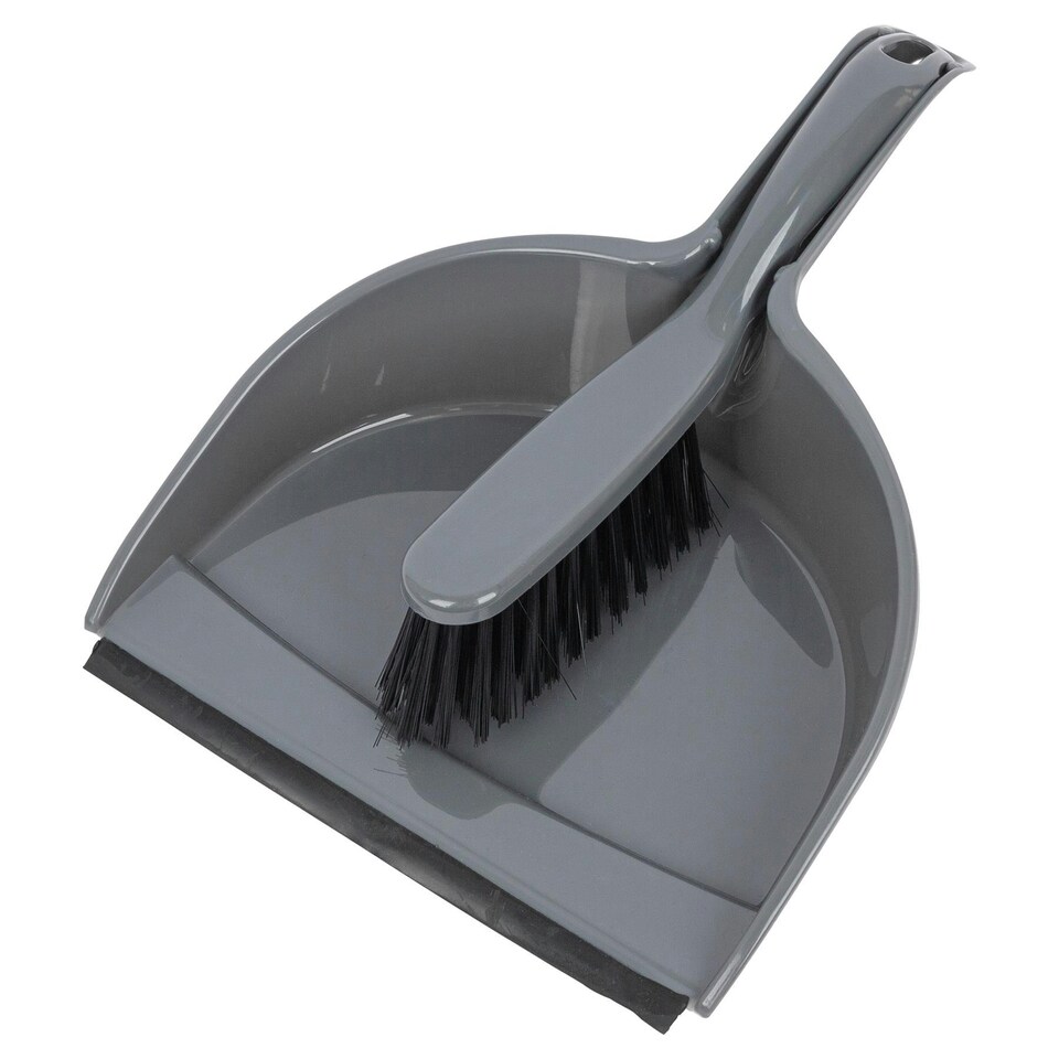 image 1 of Ashley Dustpan & Brush Set - Grey
