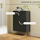 image 3 of HOMCOM Slim Shoe Storage Cabinet with 2 Flip Drawers for Hallway Black | Gold | 60W x 24D x 91.5H cm