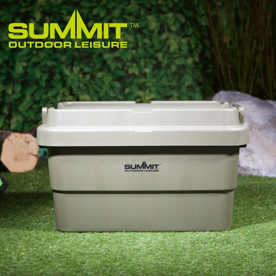 image 1 of vfm-estore green storage box with carry handles - camping storage