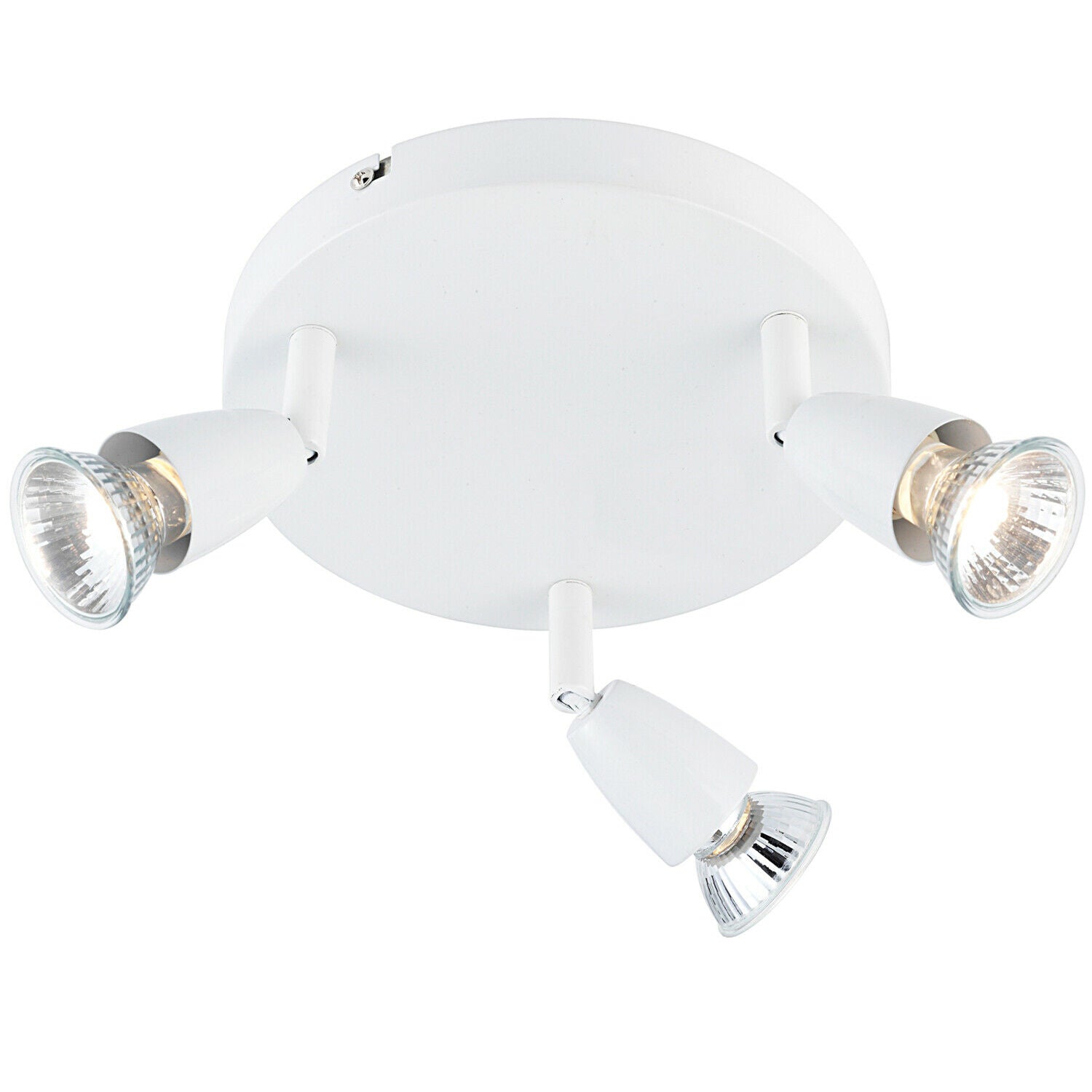 Loops LED Adjustable Ceiling Spotlight Gloss White Triple GU10 Dimmable Downlight