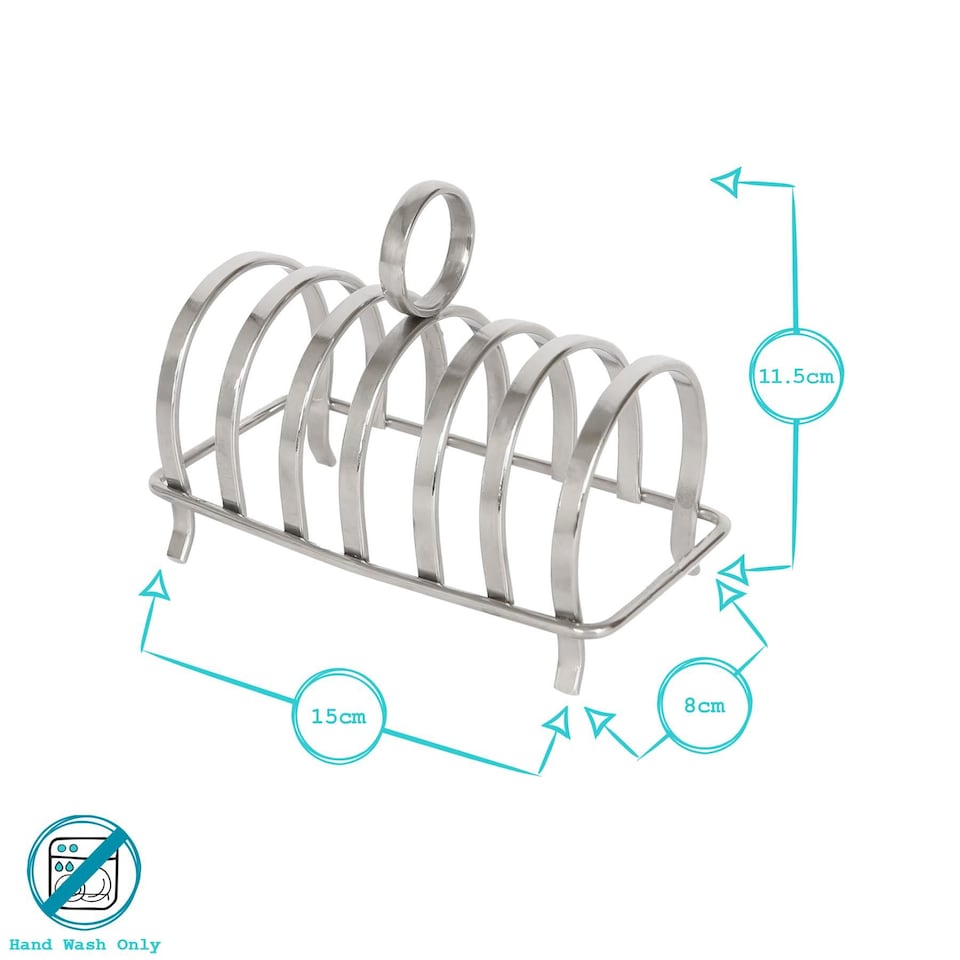 image 1 of Argon Tableware Stainless Steel Toast Rack - 6 Slices