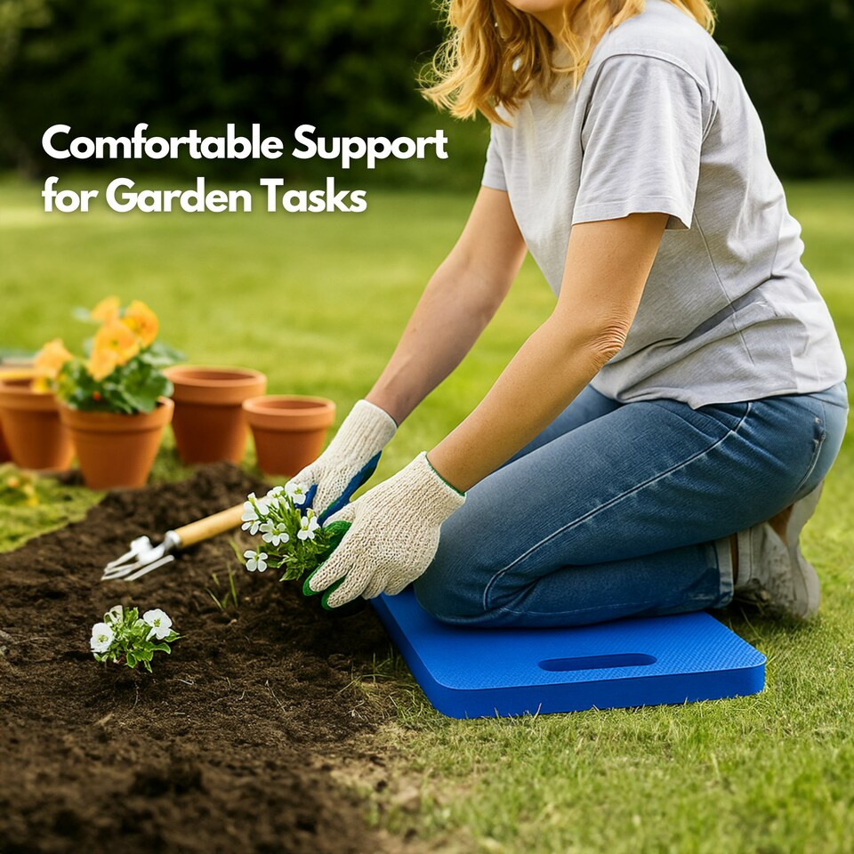 image 1 of Straame EVA Foam Garden Kneeling Pad, Blue – 45x28x4cm with Handle