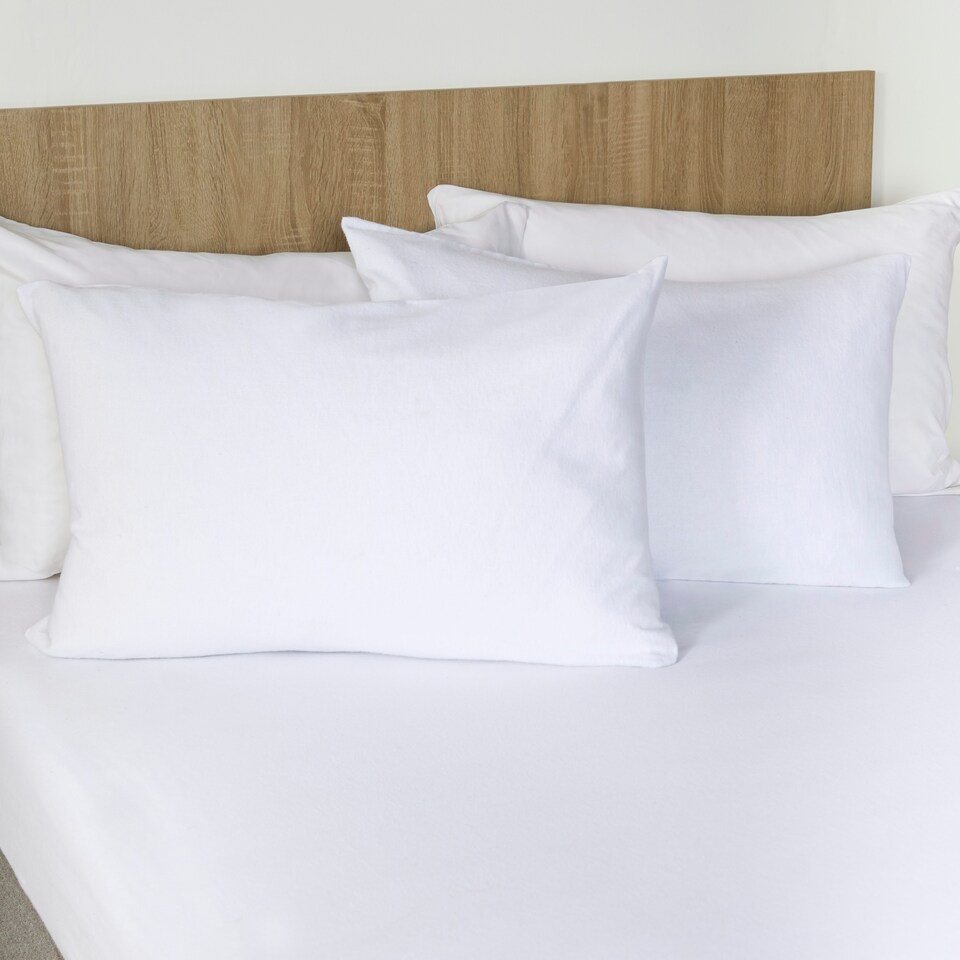 image 1 of OHS 100% Brushed Cotton Soft Cosy Fleece 2 Pack Pillowcases Green | Woodland Green