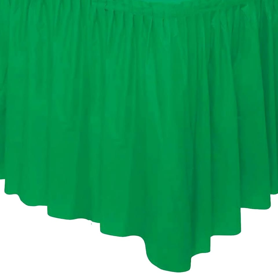 Unique Party Plastic Table Skirt - Emerald Green - One Size