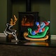 image 2 of 75cm Infinity Santa in Sleigh with Reindeer on Metal Base and Multi-Coloured LEDs