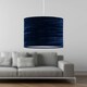 image 4 of Navy Blue Crushed Velvet 30cm Pendant Lightshade Blue