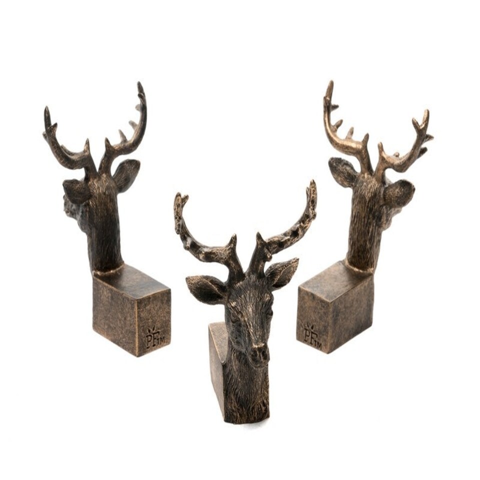image 1 of Stag Plant Pot Feet - Set of 3 - L4.5 x W5.5 x H7.5 cm Brown