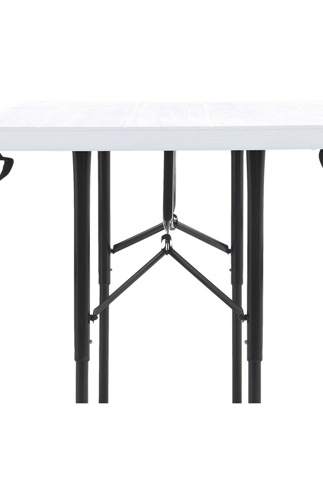 image 1 of Living and Home Outdoor Foldable Picnic Table Bench Set, White | White | 73cm H x 151cm W x 136cm D