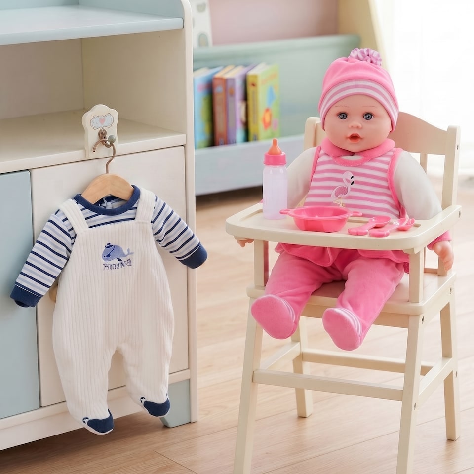 image 1 of BiBi Doll 16" Baby Doll With Extra Outfit, Sounds, Moving Eye Lids & Accessories