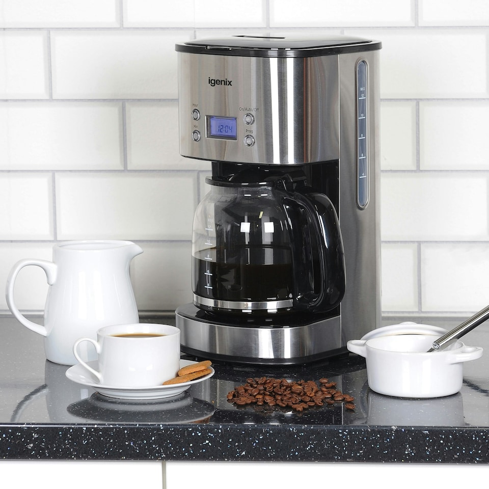 image 1 of Igenix IG8250, Digital Filter Coffee Machine, 24 Hour Timer, 1.5 Litre, Stainless Steel