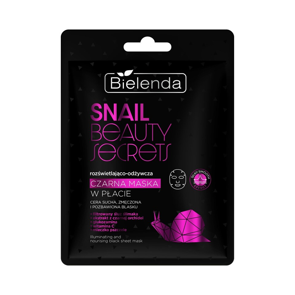 Bielenda Snail Beauty Secrets Illuminating & Nourishing Black Sheet Mask 1pc