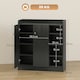 image 7 of HOMCOM Shoe Storage Cabinet Footwear Rack Stand w/Adjustable Shelves Black | Black | 83L x 30W x 90H cm | 1