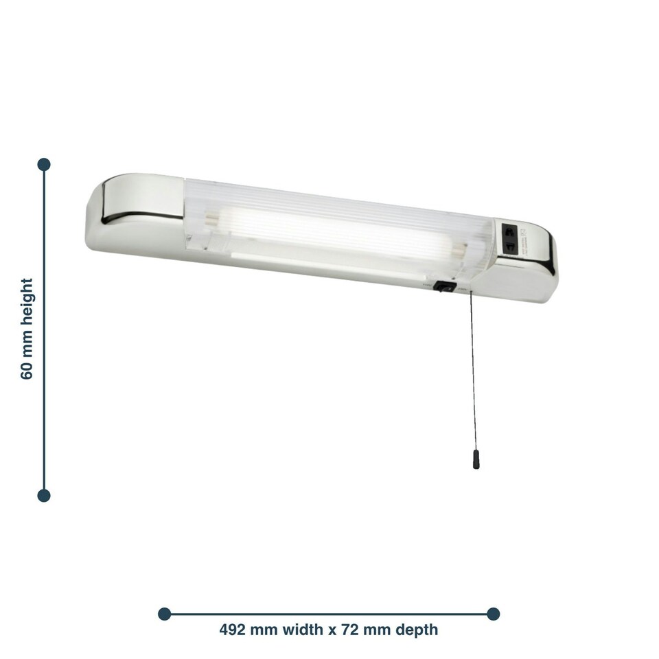 image 1 of Rise - Chrome LED Bathroom Shaver Light Chrome | White