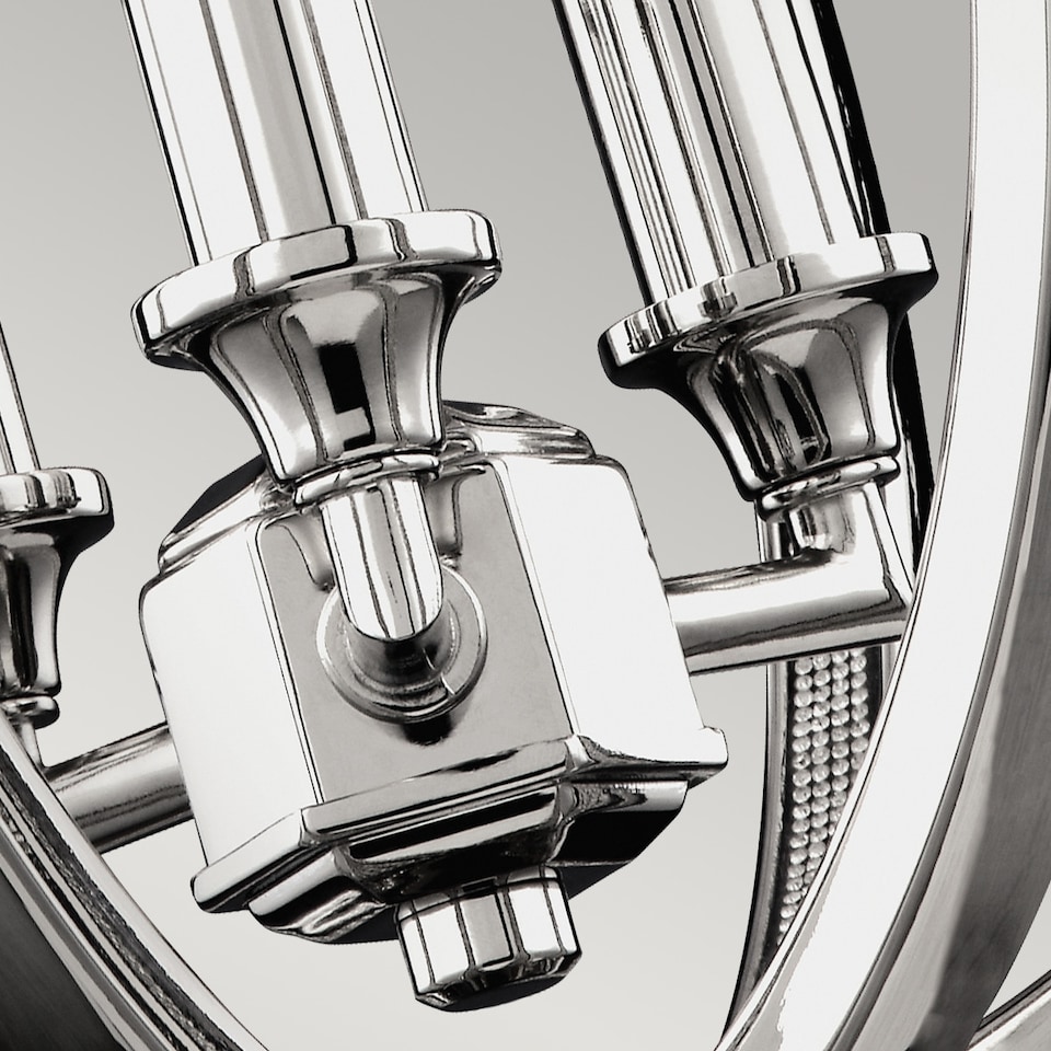 image 1 of Corinne 3 Light Small Spherical Ceiling Pendant Polished Nickel, E14