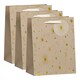 image 1 of Multipack of 3 Medium Gift Bags | Party Bags for Presents | Birthdays/Wedding | For Him/Her/Friend | Starburst Design Silver