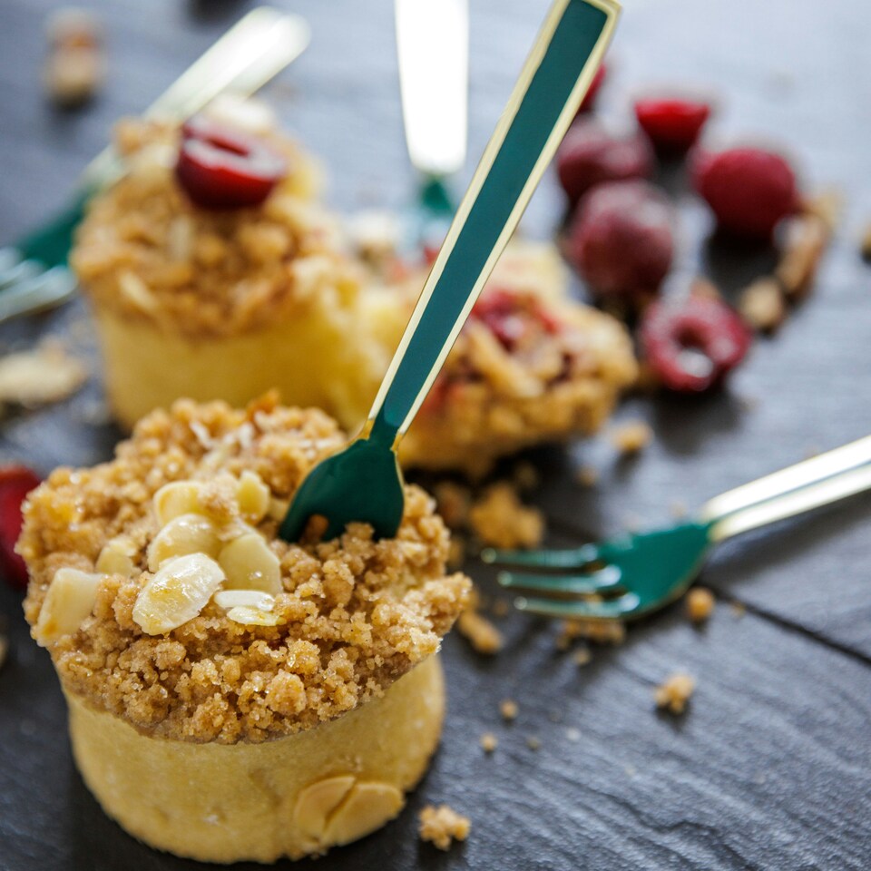 image 1 of Artesà Mini Serving Fork Set of 4 | Green