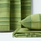 image 5 of Homescapes Cotton Morocco Striped Green Throw - 225 x 255 cm Green