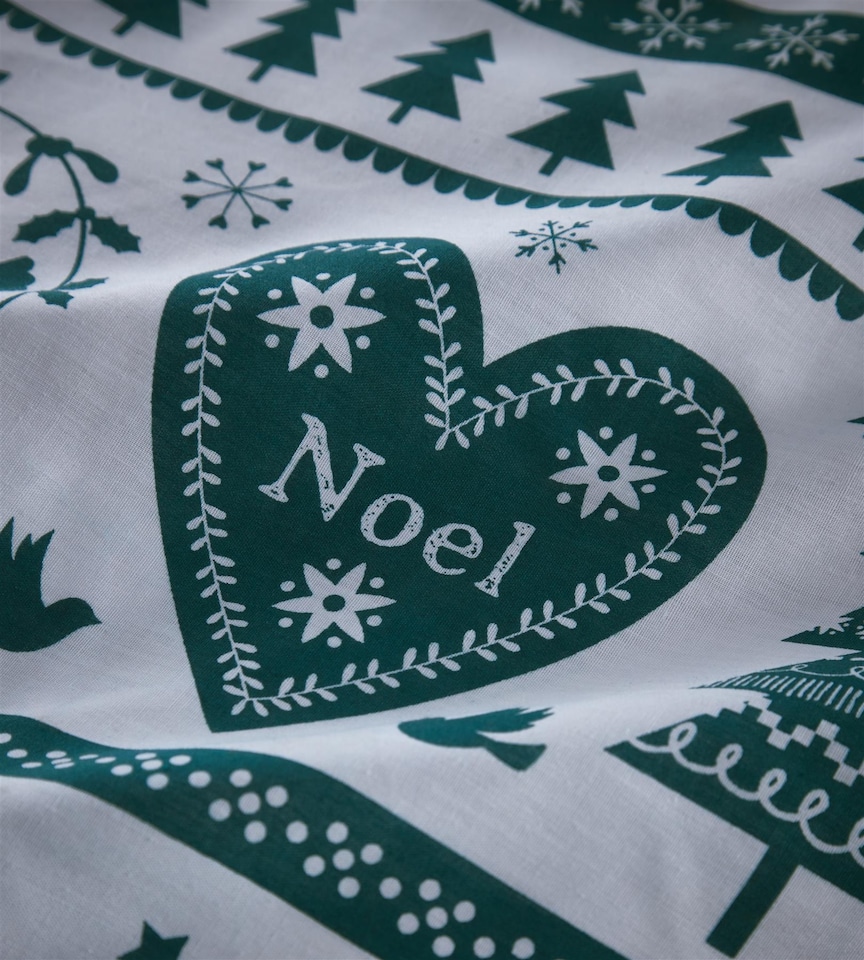 image 1 of Noel Christmas Teal Duvet Cover Set | Green | Teal | Single