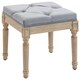 image 1 of HOMCOM Vintage Foot Stool with Wood Legs, Light Grey | Grey | Light Grey