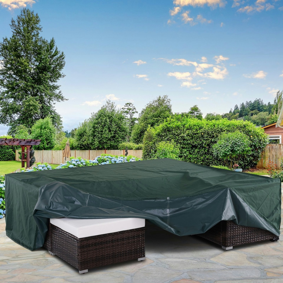 image 1 of Outsunny Large Patio Garden Furniture Set Cover, 600D Oxford, 230 x 230 x 70 cm Green