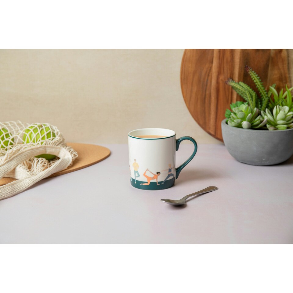 image 1 of Mikasa Yoga Straight-Sided Porcelain Mug, 280ml | White