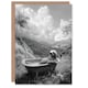 image 1 of Sloth in Bathtub Surreal Black White Bath Time Birthday Greeting Card